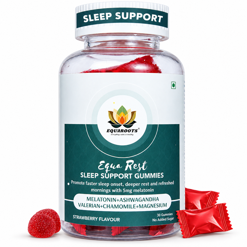 EquaRest Sleep Support Gummies – 5mg Melatonin, Ashwagandha & Chamomile ( ~30 Count)