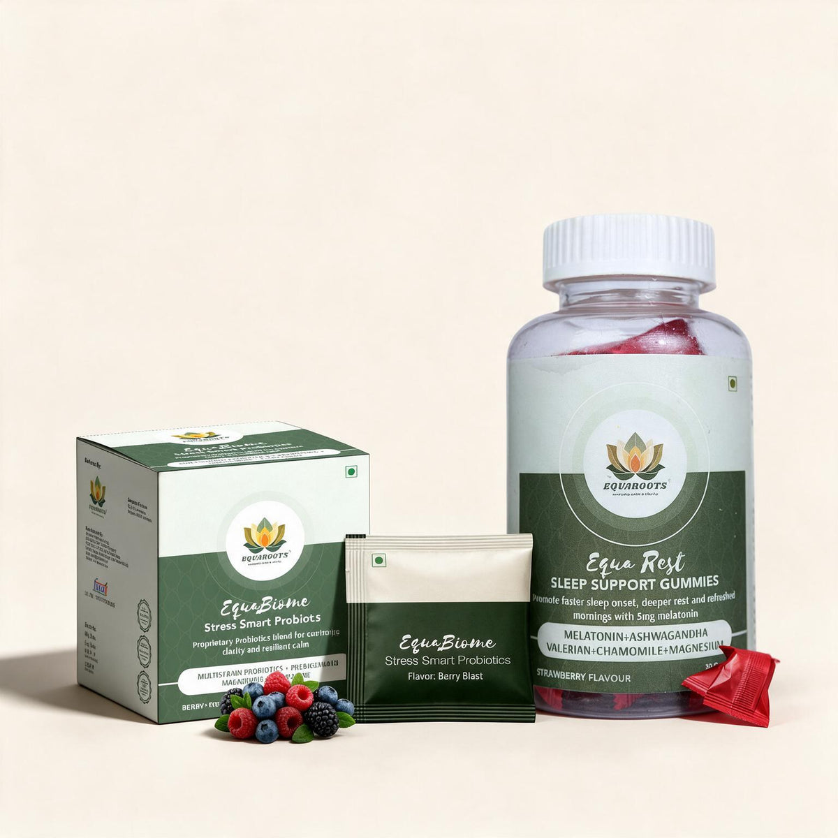 Sleep & Gut Rest Combo- EquaRest Sleep Support Gummies + EquaBiome Stress Smart Probiotics