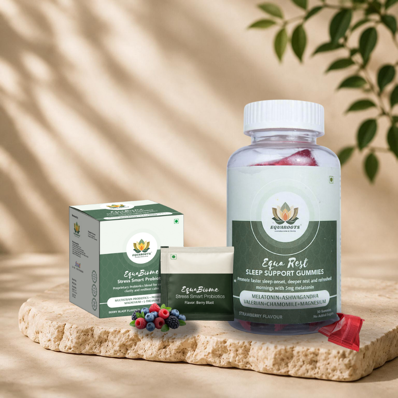 Sleep & Gut Rest Combo- EquaRest Sleep Support Gummies + EquaBiome Stress Smart Probiotics